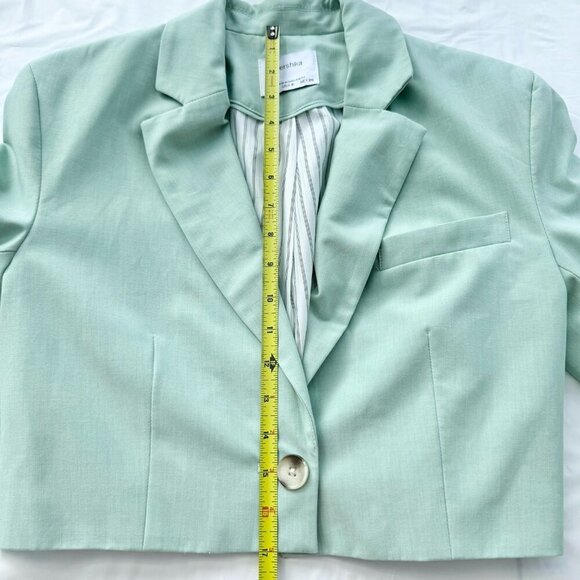 Bershka Blazer Sage Green Classy Cropped Size Small - Picture 12 of 16